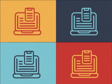 Adaptasyon Laptop Akıllı Telefon Logo Şablonu, Basit Düz Telefon Simgesi, Mobil Tasarım