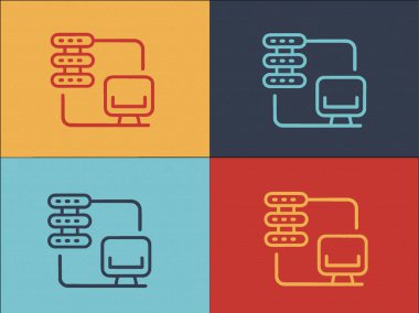 Yönetici İnternet Logo Şablonu, İnternet, Bilgisayar ve Teknolojinin Basit Düz Simgesi