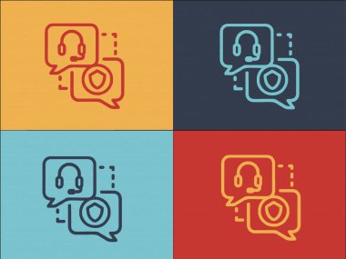 Ajan Çevrimiçi Sohbet Logo Şablonu, Basit Düz Hizmet Simgesi, Destek, Çevrimiçi