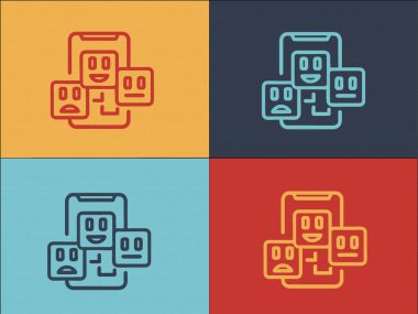 Ajan Şema Telefon Logo Şablonu, Telefonun Basit Düz Simgesi, Ajan, Web