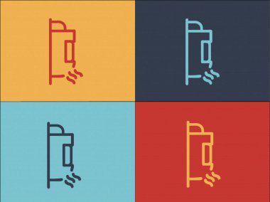 Klima Taraf Görünümü Logo Şablonu, Havanın Basit Düz Simgesi, Klima, Ev