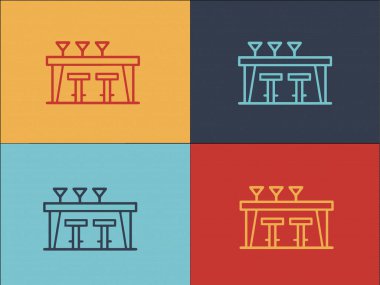 Alkol Karşıtı Logo Şablonu, Basit Düz Alkol Simgesi, Bar, İçecek