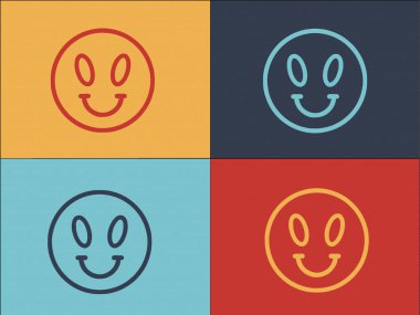 Uzaylı Emoji Logo Şablonu, Uzaylı Düz Simgesi, Emoji, Yüz