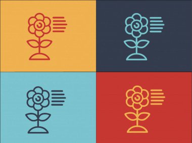 Alerjen Çiçeği Logo Şablonu, Basit Düz Alerji Simgesi, Çiçek, Polen