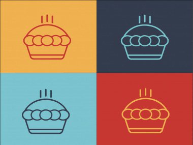 Amerikan Elmalı Turta Logo Şablonu, Basit Düz Hamur Simgesi, Yiyecek, Lezzetli