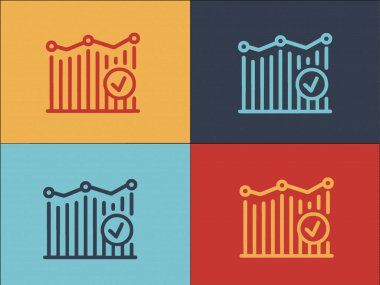 Analitik Logo Şablonu, Basit Düz İşletme Simgesi, Finans, Veri