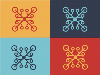 Antik Simya Logo Şablonu, Esoterik, Sihir ve Simya 'nın Basit Düz Simgesi