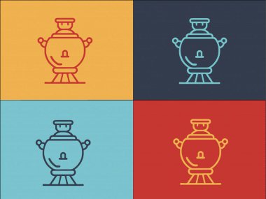 Antik Samovar Logo Şablonu, Geleneksel, Eski, Eski, Basit Düz Simge