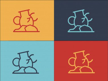 Eski Vazo Logo Şablonu, Eski, Eski Vazonun Basit Düz Simgesi