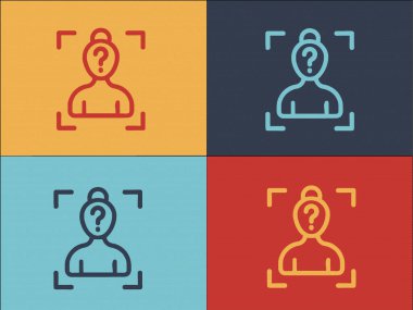 Logo Şablonu Anonim Kişi, Bilinmeyen Kişinin Basit Düz Simgesi