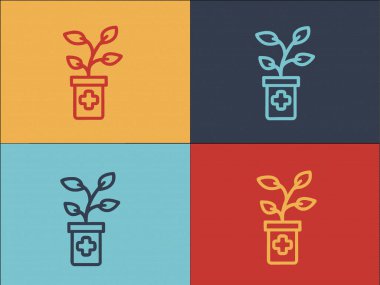 Antidepresan Tıbbi Santral Logo Şablonu, Tıp, Tıp ve Sağlık 'ın Basit Düz Simgesi
