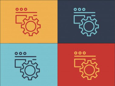 Api Gear Logo Şablonu, Api 'nin Basit Düz Simgesi, Web, Geliştirme