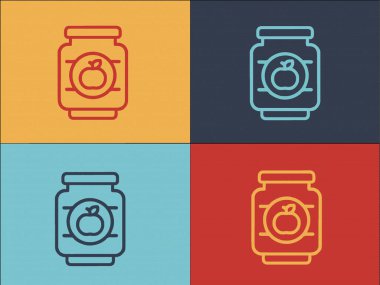 Apple Logo Şablonu 'nu Korudu, Meyve, Elma, Tatlı Düz Simge