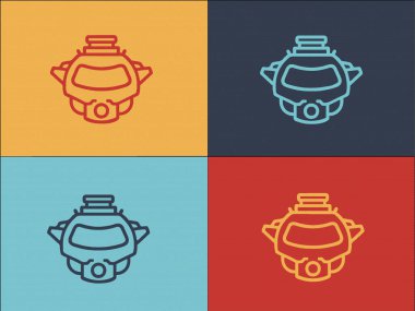 Aqua Bathyscaphe Logo Şablonu, Basit Düz Deniz Simgesi, Su, Vektör