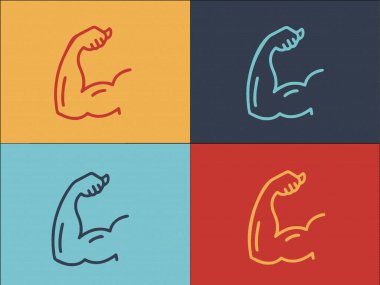 Kol Biceps Logo Şablonu, Güçlü, Zindelik, Güç Basit Düz Simgesi