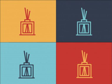 Aroma Çubukları Yayıcı Logo Şablonu, Yayıcının Basit Düz Simgesi, Aroma, Şişe