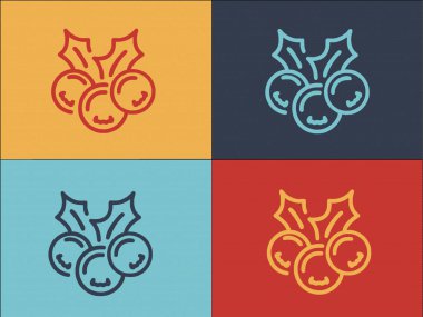 Kül dutları demet logo şablonu, basit düz bitki ikonu, sonbahar, şube