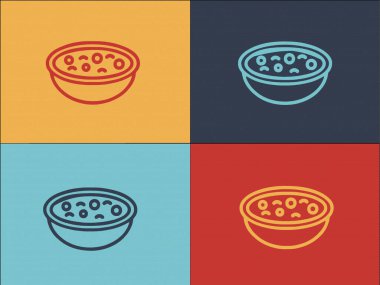 Asya Bowl Logo Şablonu, Basit Düz Yemek Simgesi, Bowl, Asya