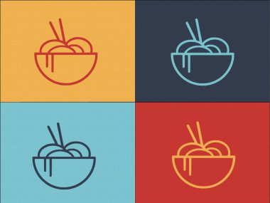 Asya Mutfağı Logo Şablonu, Basit Düz Mutfak Simgesi, Yiyecek, Asya