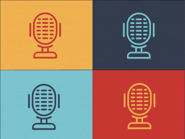 Ses Kayıt Logosu Şablonu, Basit Düz Müzik Simgesi, Ses, Kayıt