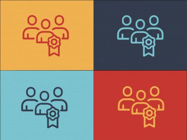 Otorite Ekibi Logo Şablonu, Basit Düz İşletme Simgesi, Takım, Lider