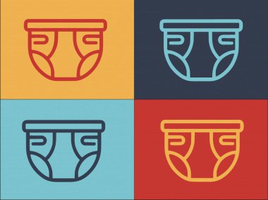 Bebek Bakımı Bebek Bezi Şablonu, Bebek Bakımı, Çocuk Bakımı Basit Düz Simgesi