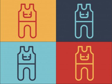 Bebek Kumaşı Logo Şablonu, Basit Düz Giysi Simgesi, Tasarım, Vektör