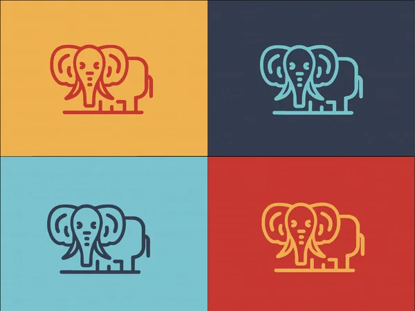 Plantilla Logotipo Elefante África Icono Plano Simple Elefante Animales Naturaleza — Archivo Imágenes Vectoriales