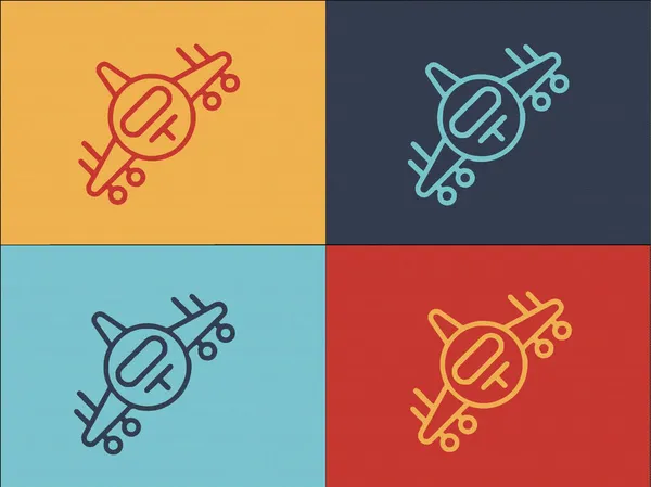 Шаблон Авиарейса Логотип Простая Плоская Икона Полета Самолет Jet — стоковый вектор