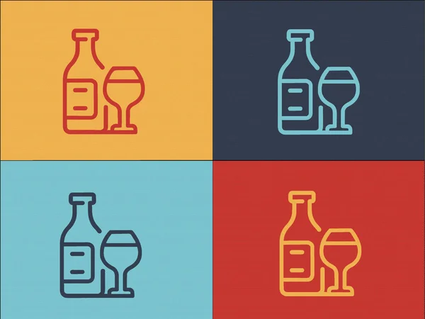 Plantilla Logotipo Bebida Alcohólica Icono Plano Simple Alcohol Bebida Bebida — Vector de stock