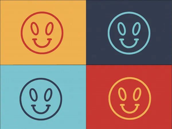 Alien Emoji Logo Template Einfache Flache Ikone Von Alien Emoji — Stockvektor