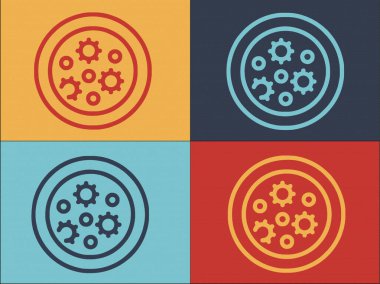 Bakteri Petri Tabağı Logo Şablonu, Mikrobiyolojinin Basit Düz Simgesi, Bilim, Bakteri