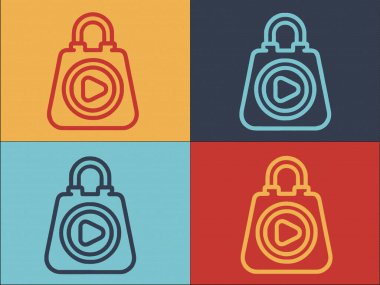 Çanta Pazarlama Logosu Şablonu, Basit Düz Pazar Simgesi, Çanta, Organik