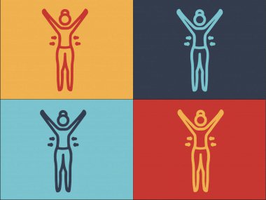 Denge Pilates Logo Şablonu, Basit Düz Spor Simgesi, Pilates, Egzersiz