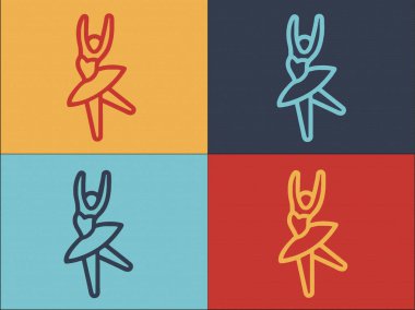 Balerin Logosu Şablonu, Basit Düz Dans Simgesi, Balerin, Bale