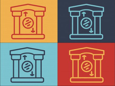 Banka Rezervleri Bina Logo Şablonu, Rezervlerin Basit Düz Simgesi, Banka, Federal