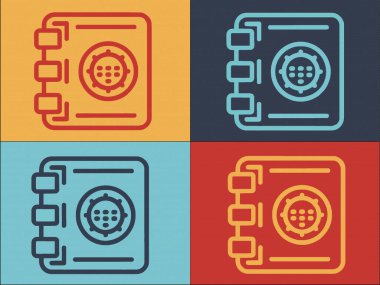 Banka Güvenli Logo Şablonu, Basit Güvenli Düz Simge, Güvenlik, Kutu