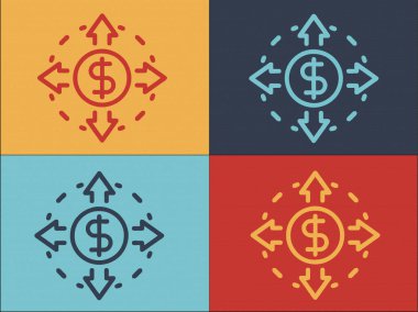 Bankacılık Para Aktarımı Logo Şablonu, Basit Düz İş Simgesi, Aktarım, Para