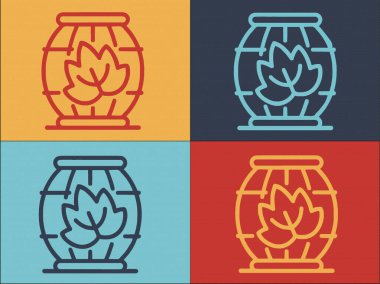 Fıçı ve Yaprak Logo Şablonu, Şarap, Fıçı, Alkol Simgesi