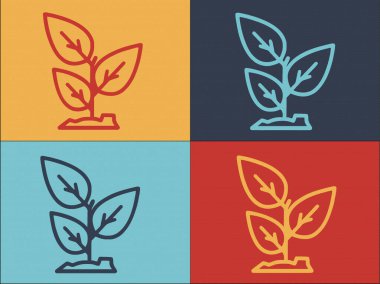 Basil Aroma Logo Şablonu, Aroma 'nın Basit Düz Simgesi, Basil, Organik