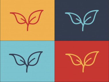 Basil Logo Şablonu, Bitkinin Basit Düz Simgesi, Taze, Yeşil