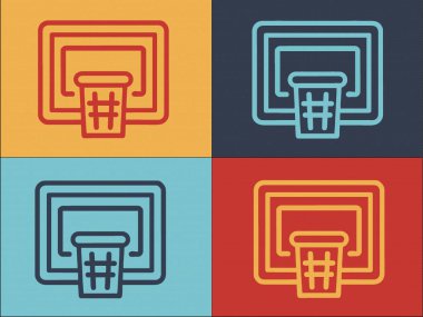 Basketbol Hoop Logo Şablonu, Basit Düz Hoop Simgesi, Spor, Net