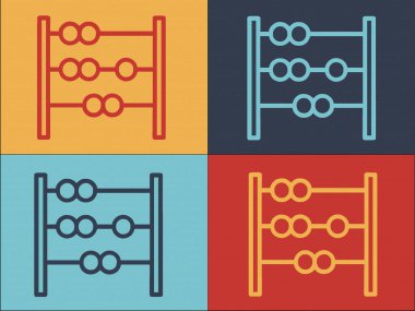 Boncuk Abaküs Logo Şablonu, Basit Düz Abaküs Simgesi, Eğitim, Matematik