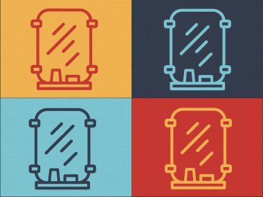 Güzellik Salonu Ayna Logosu Şablonu, Salonun Basit Düz Simgesi, Ayna, Güzellik