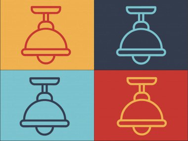 Yatak odası Lambası Logo Şablonu, Yatak, Lamba, Yatak Odası Simgesi