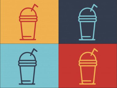 İçecek Eko Cam Logo Şablonu, Basit Düz İçecek Simgesi, Cam, İçecek