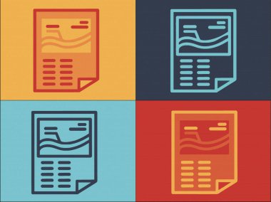 Büyük Veri Raporu Logo Şablonu, Teknolojinin Basit Düz Simgesi, İş, Bilgi