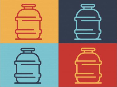 Büyük Jar Logo Şablonu, Kavanozun Basit Düz Simgesi, Cam, Kutu