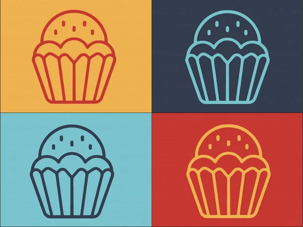 采购产品面包店松饼标志模板 简单平面图标面包店 — 图库矢量图片