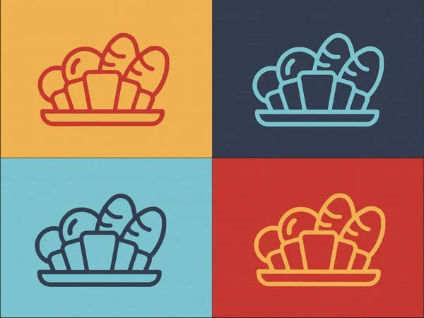 Bäckerei Mittagessen Logo Vorlage Einfache Flache Ikone Des Mittagessens Bäckerei — Stockvektor